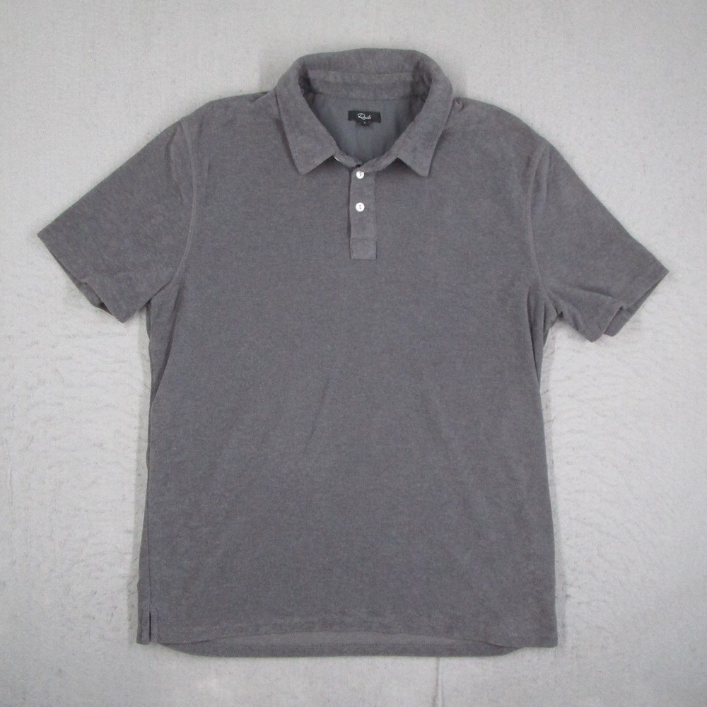 Rails Rhen Macadam Polo Shirt Mens Large Gray Short Sleeve Terry Blend RM-878A